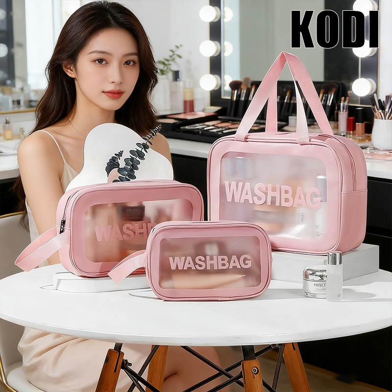 Kit 3 Necessaire Maquiagem Transparente WashBag A Prova De Água Q3/Q4