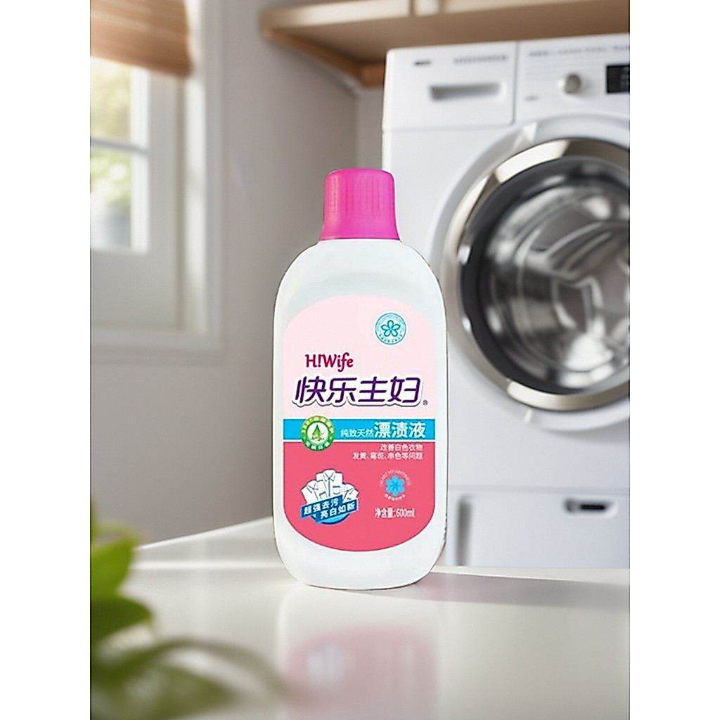 Feliz dona de casa branqueamento líquido branqueamento remover amarelecimento remover Odor remover manchas de molde remo