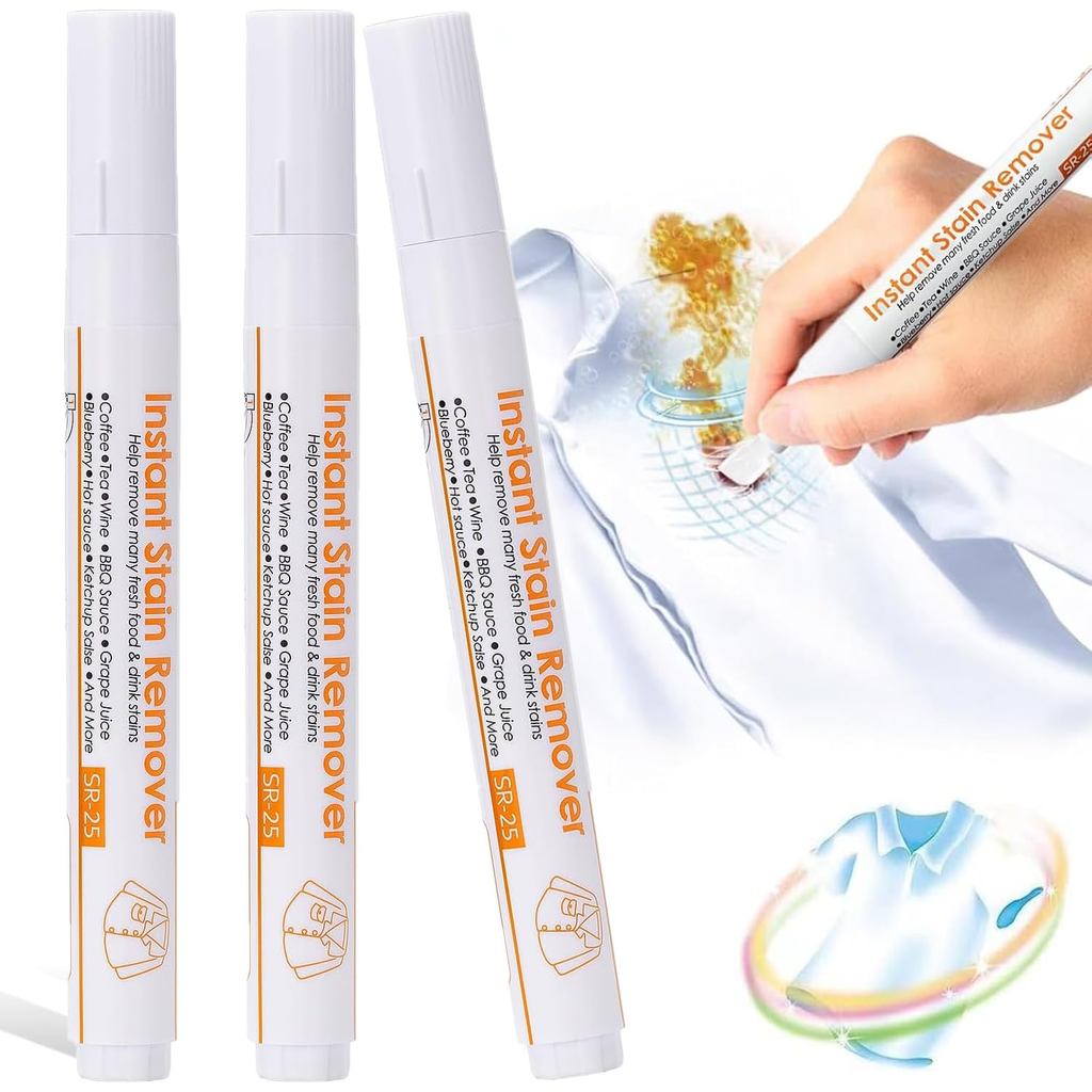 3 Canetas Descoloridoras Novas, Caneta Descoloridora Portátil para Viagem para Remoção de Manchas em Roupas, Caneta Remo