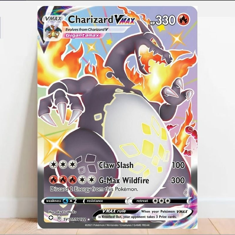 Quadro Card P0k3m0n Decorativo A4 20x28cm | Arte Geek Moldura Gamer Otaku Infantil