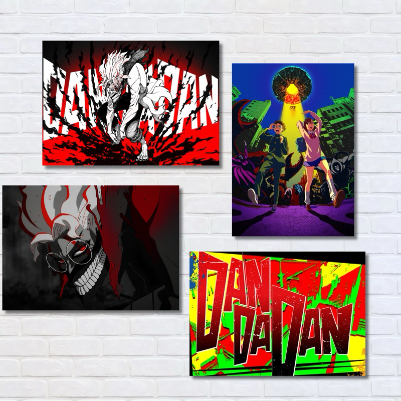 Kit 4 Quadros Dan Da Dan Momo Ayase 10x15 Anime Dandadan Otaku Geek Decoração Quarto Gamer Mangá Presente Fã Anime