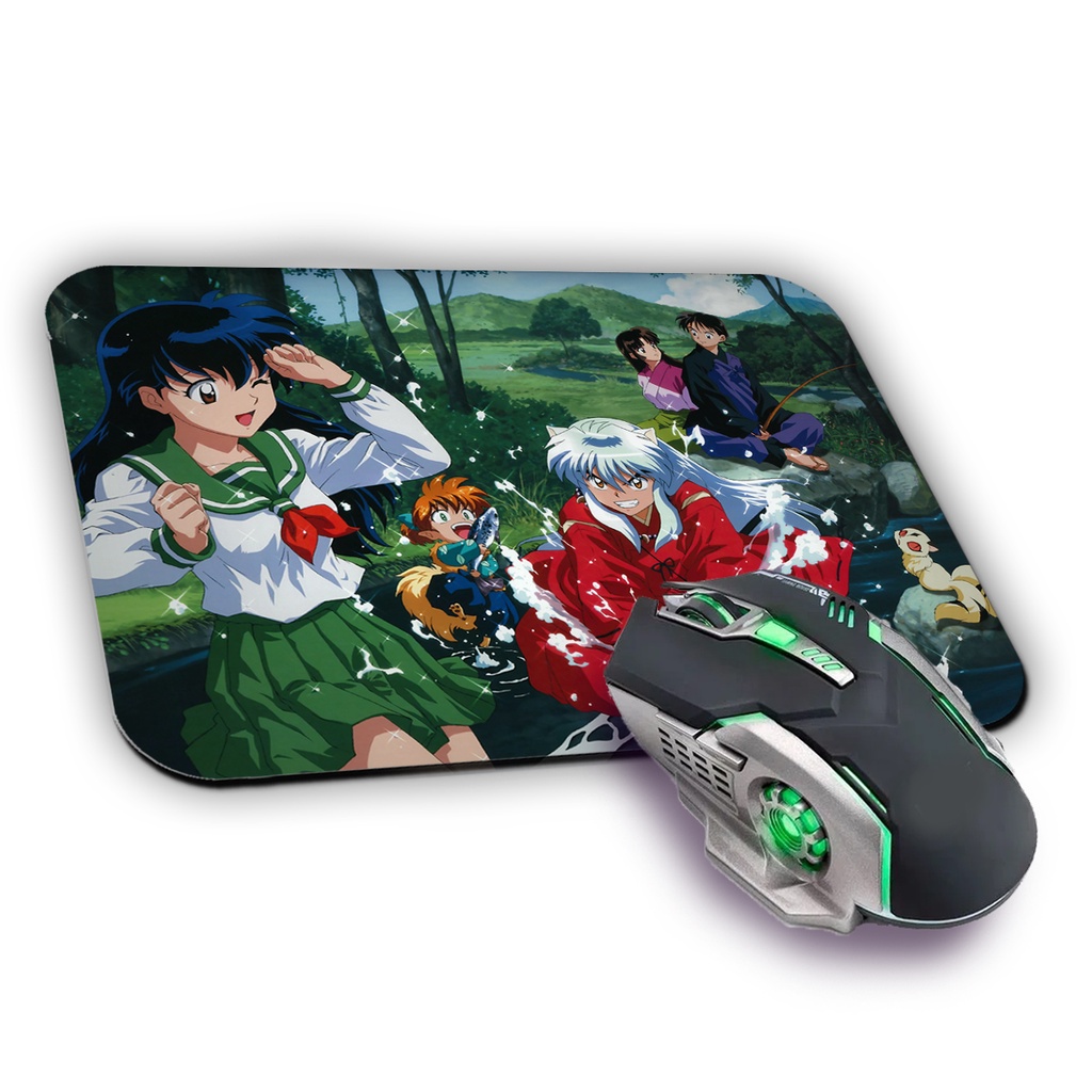 Mousepad Premium InuYasha Anime Otaku Geek Nerd Mangá Antiderrapante Computador PC Gamer Presente