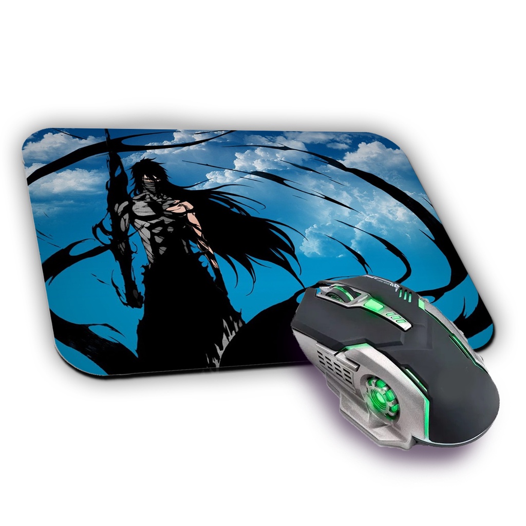 Mousepad 22x18cm Bleach Ichigo Kurosaki Shinigami Anime Otaku Geek Gamer Base Antiderrapante Top