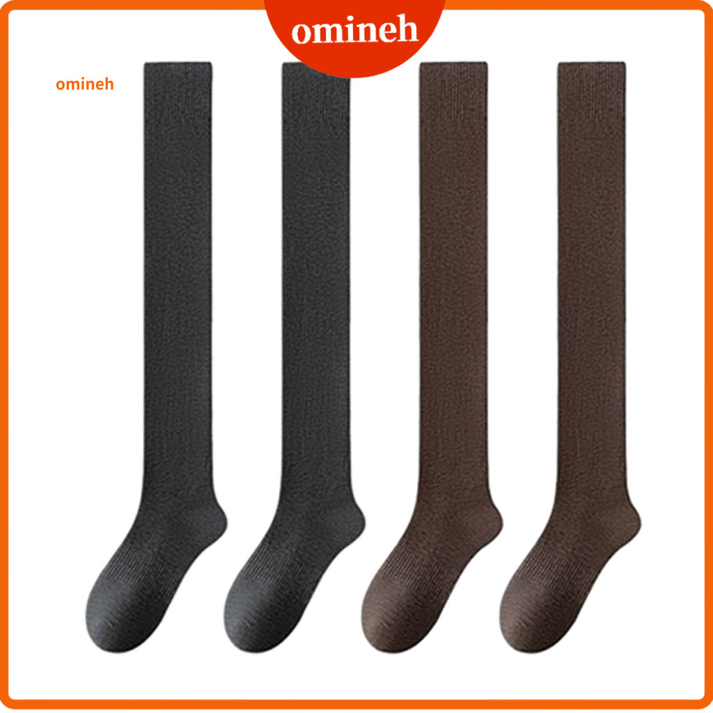 Soft Lining Socks Women’s Thigh High Over Knee Stretchy Ribbed Boot Stockings Self-heating Breathable Warm for Party D