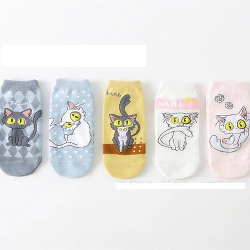 5Double/Bag Suzume No Tojimari Cotton socks Anime fashion men's breathable knitted comfortable solid color casual socks