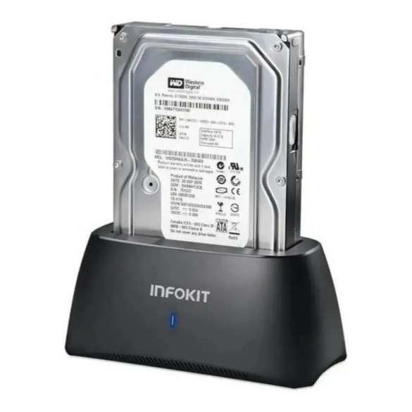 Dock Station Infokit CASE-Z320 Para Hd E Ssd 2.5 E 3.5 Polegadas Conexão Sata Usb 3.0 Suporta Até 10tb High Speed 5Gbps