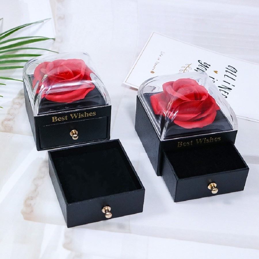 Caixa De Armazenamento Com Design De Flor Rosa Para Colar/Anéis/Bijuterias/Cosméticos