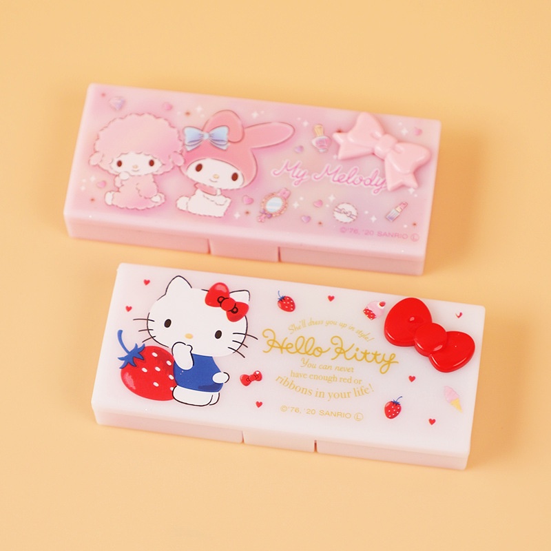 kitty Mini Caixas De Jóias Caixa Plástica Rectangular Portátil Para Armazenamento De Cosméticos