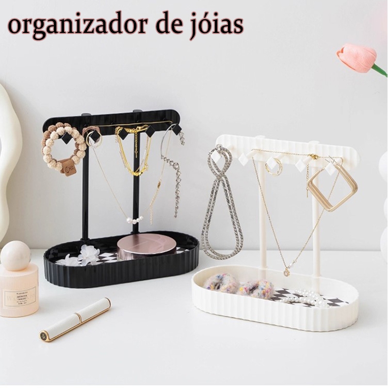 Organizador Multifuncional - Bijuterias, Colares e Cosméticos, Exposição Elegante para Mesa de Maquiagem
