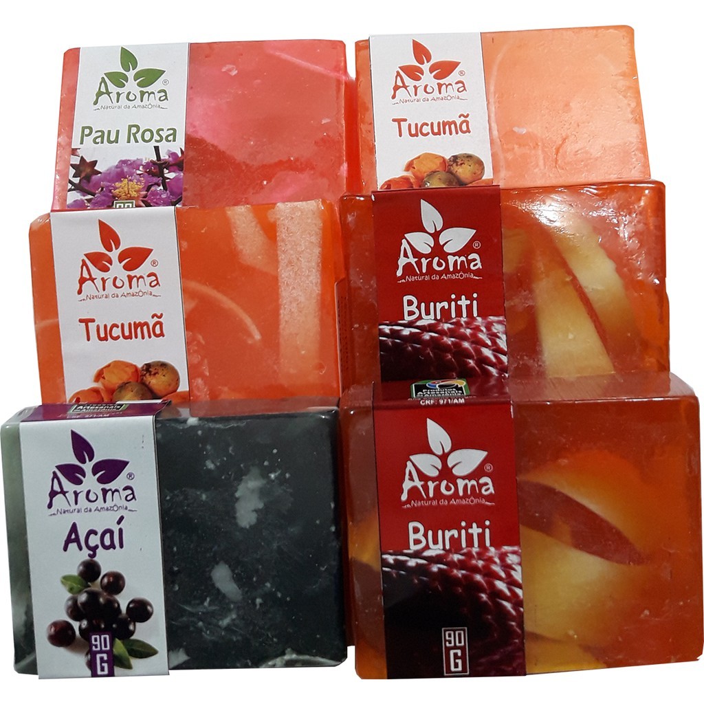 KIT 5 Sabonete hidratante safra amazônica - C/ Manteiga de Cupuaçu / Óleo de Andiroba - 100g