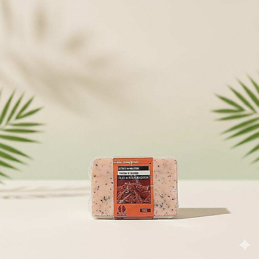 SABONETE FACIAL PELE C/ MANCHAS E RUGAS - C/ Extrato de Mulateiro e Jucá / Dolomita / Andiroba -100G