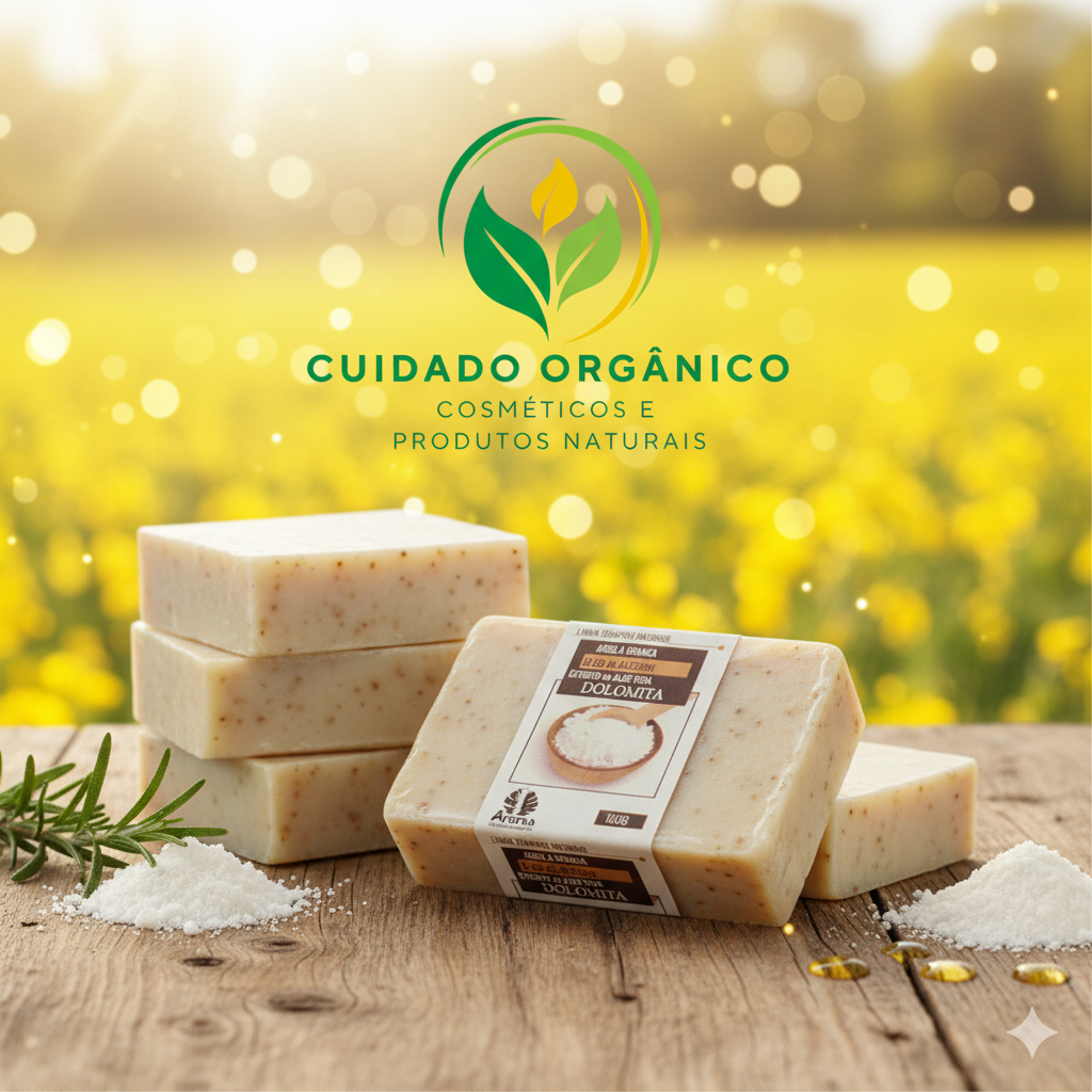 SABONETE FACIAL PELE OLEOSA E MANCHAS - Argila Branca/Extrato de Babosa/Dolomita/Óleo Andiroba -100G