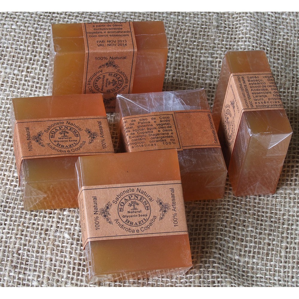 4 x Sabão de Banho Natural com Andiroba e Copaíba