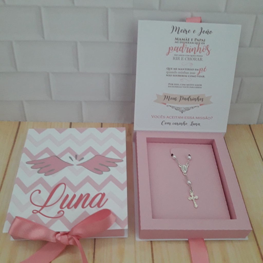 Convite Padrinhos de Batismo Bebê Personalizado