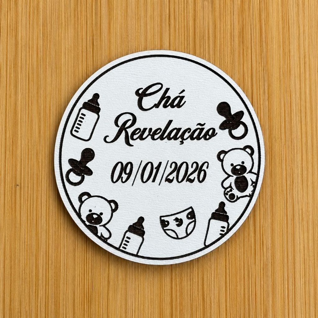 Kit Imãs de Geladeira Chá Revelação Personalizado MDF Ursinho Bebê Chá De Fralda Maternidade Lembrancinha em Madeira MDF