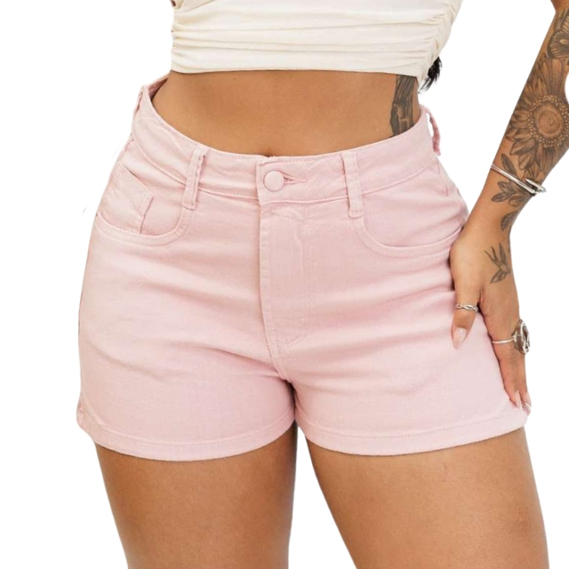 Shorts Jeans Feminino Cintura Alta Empina Bumbum Qualidade Premium Verão