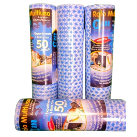 Pano Multiuso tipo Perfex Limpeza - 28cmX30cm X 15m - 50 Folhas - Promoção