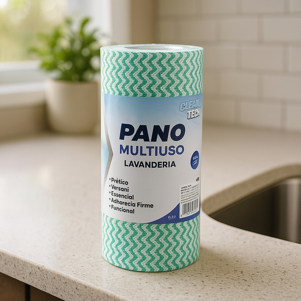 Rolo Pano Multiuso 100 Folhas Lavável Reutilizável Tipo Perfex Não Solta Fiapo Limpeza Cozinha Pia