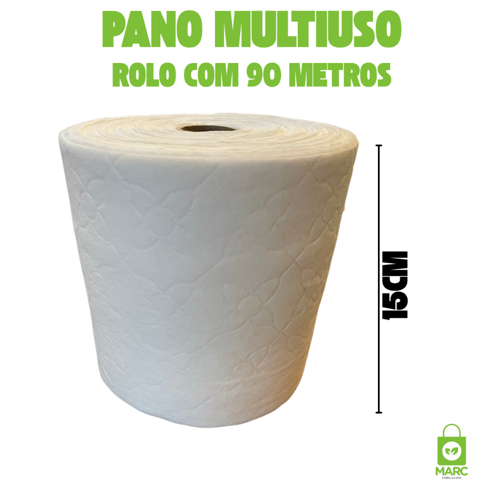 Pano de Limpeza Multiuso Tipo Perfex sem picote - Rolo com 90 Metros - Lavável e alta absorção