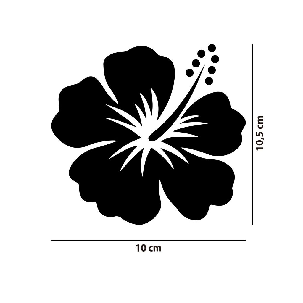 Adesivo flor Vinil de recorte Surf 10X10 etiqueta/moto/notebook