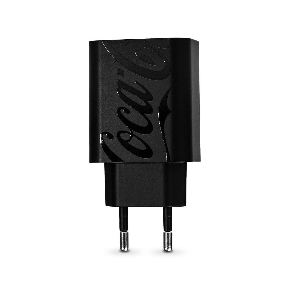 Carregador USB-C 20W Preto | PD Charger Coca-Cola
