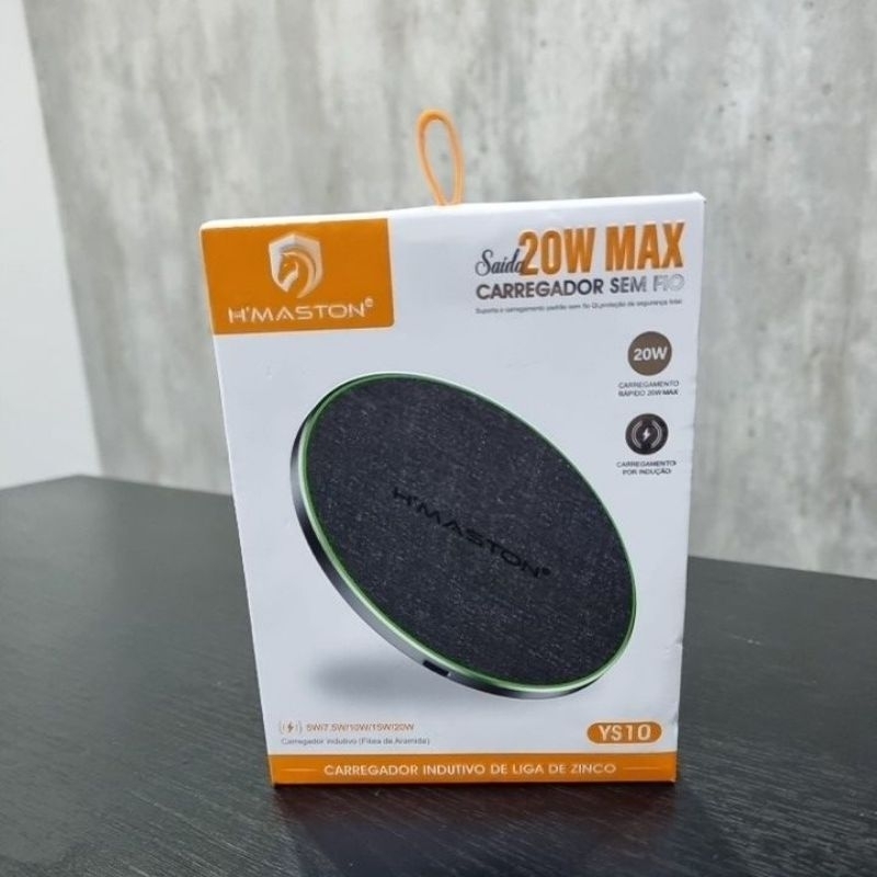 Carregador Sem Fio HMASTON 20W Preto - Carregamento Rápido, Design Elegante, Segurança Avançada