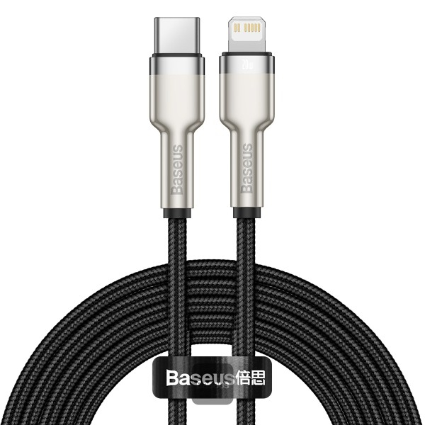 Cabo Baseus Cafule Series Tipo C Para Lightning - Carregamento Rápido Pd De 20W - Preto
