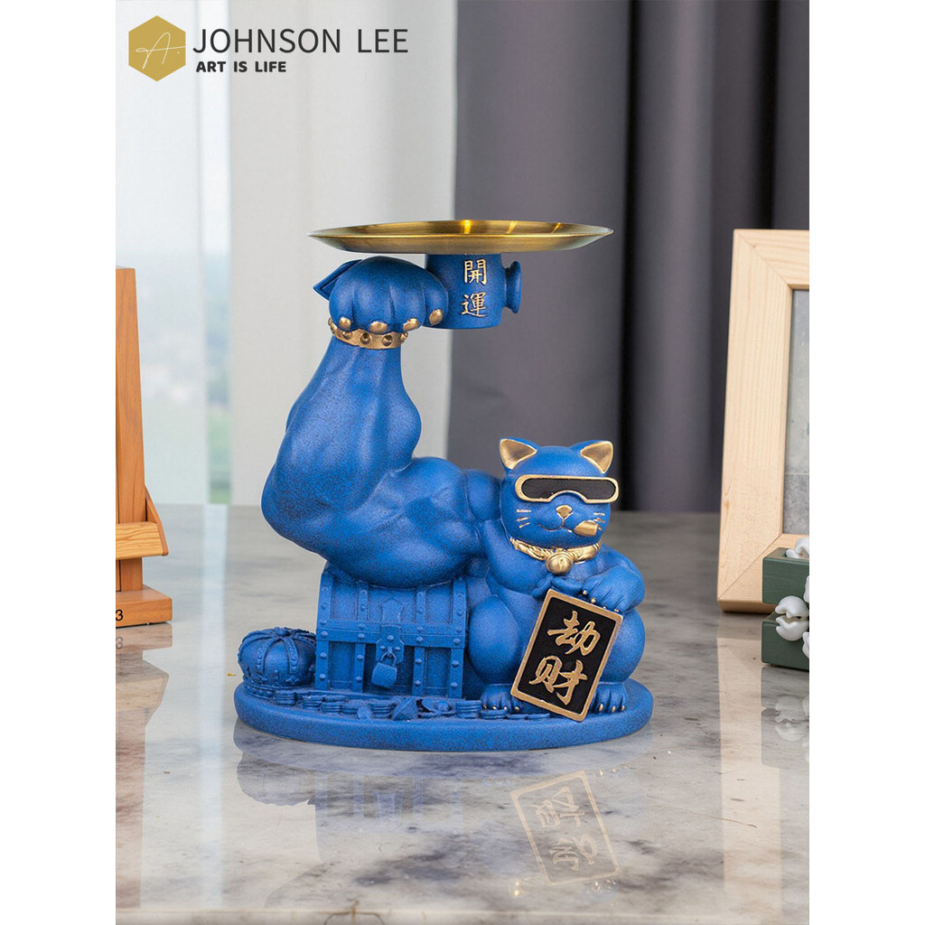 Músculo forte gato sorte abertura loja caixa registradora ornamentos coleção código QD Kirin braço High-End presente cri