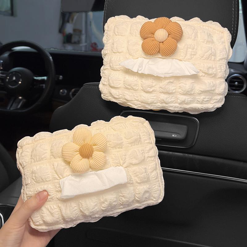 Caixa de tecido do carro pendurado estilo influenciador High-End sentimento Interior caixa de papel de armazenamento cri