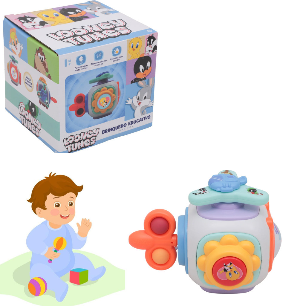 Brinquedo Interativo Educativo Looney Tunes Baby Diversão Aprendizado Desenvolvimento Infantil Estimulação Sensorial