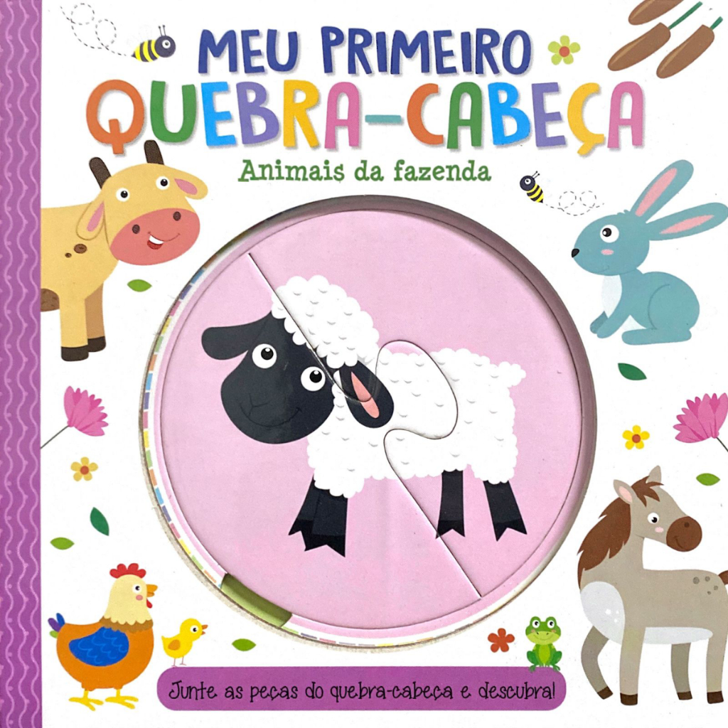 Meu Primeiro Livro de Quebra-cabeça Animais da Fazenda Infantil Crianças Menino Menina Estimulação