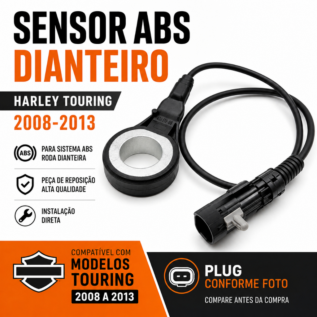 Sensor ABS Dianteiro Harley Touring Electra Street Road Glide Road King 2008 A 2013 BR