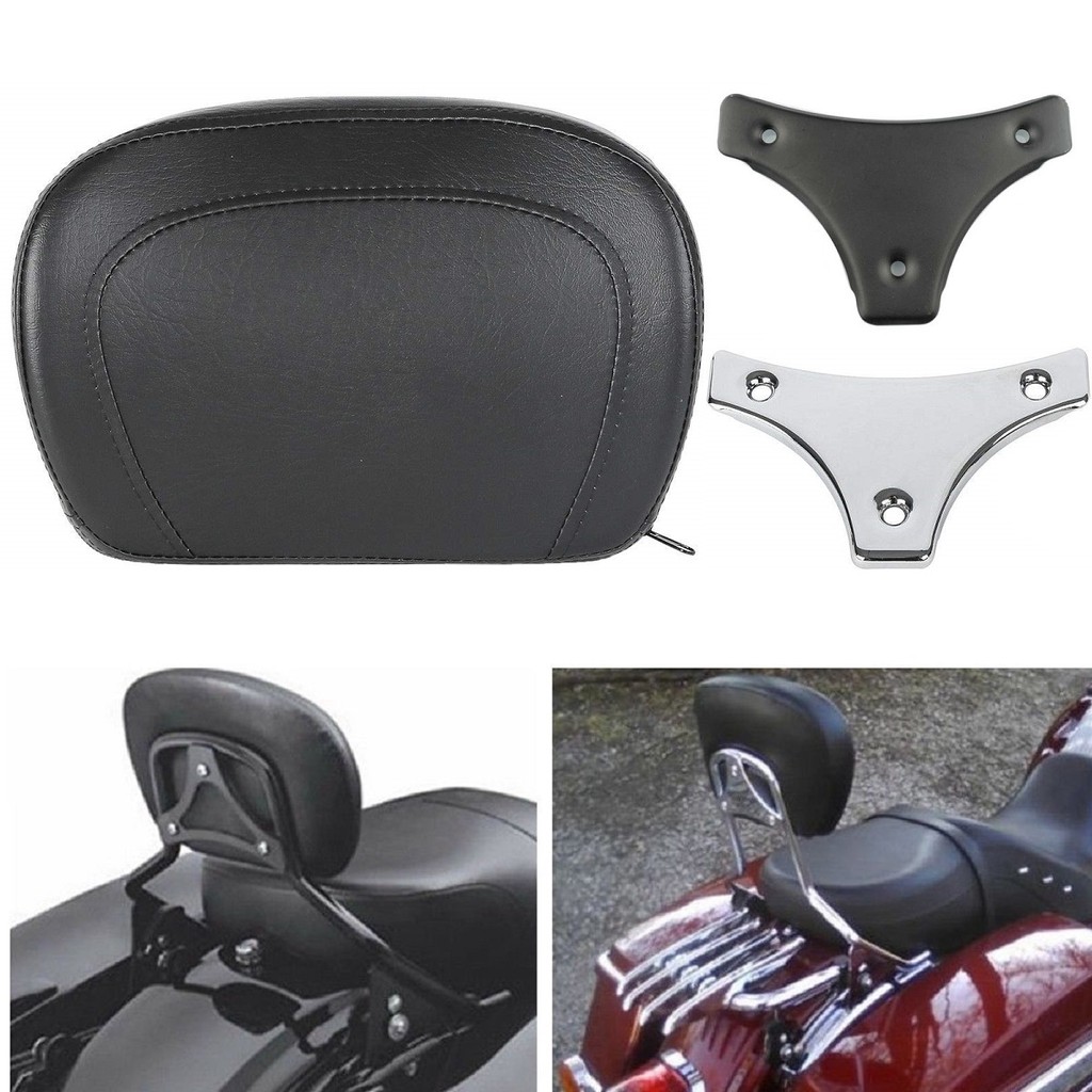 Motocicleta PU Destacável Sissy Bar Encosto Almofada Pillion Para Harley Touring Road King Electra Street Glide 97-22