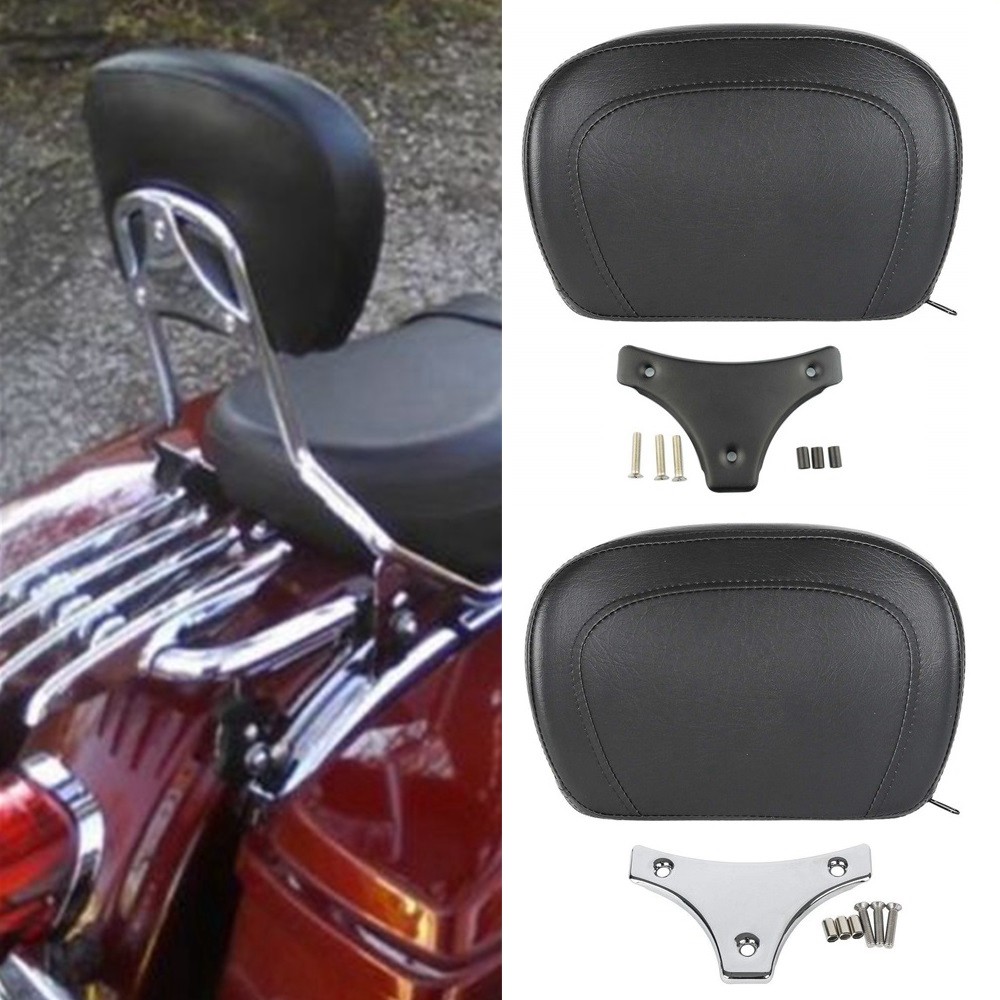 Motocicleta PU Destacável Encosto Almofada Sissy Bar Pillion Para Harley Touring Road King Electra Street Glide 97-22