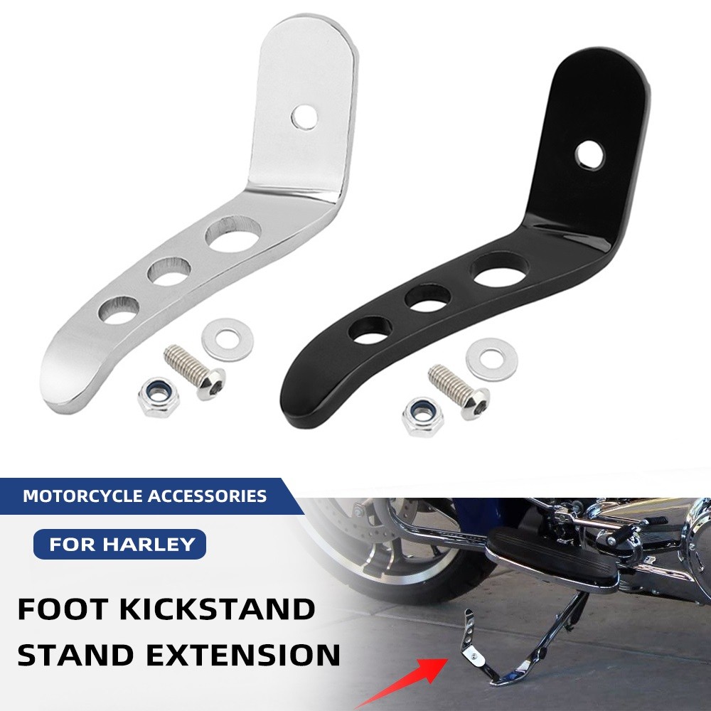 Suporte Lateral Da Motocicleta Pé Ampliador Placa Extensor Kickstand Para Harley Touring Road King Street Electra Glide