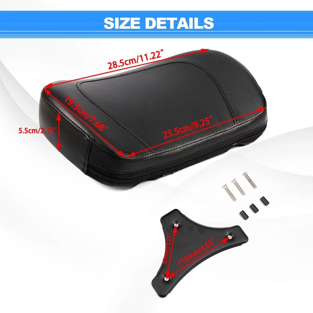 Encostos Destacáveis Para Assento De Condução De Motocicleta , Almofada Preta Cromada Harley Road King Street Electra Gl