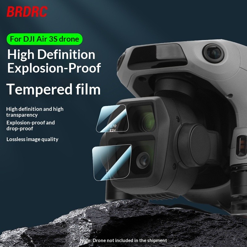Adequado para DJI AIR 3S lente filme temperado cardan câmera película protetora HD à prova de explosão 9H acessórios de