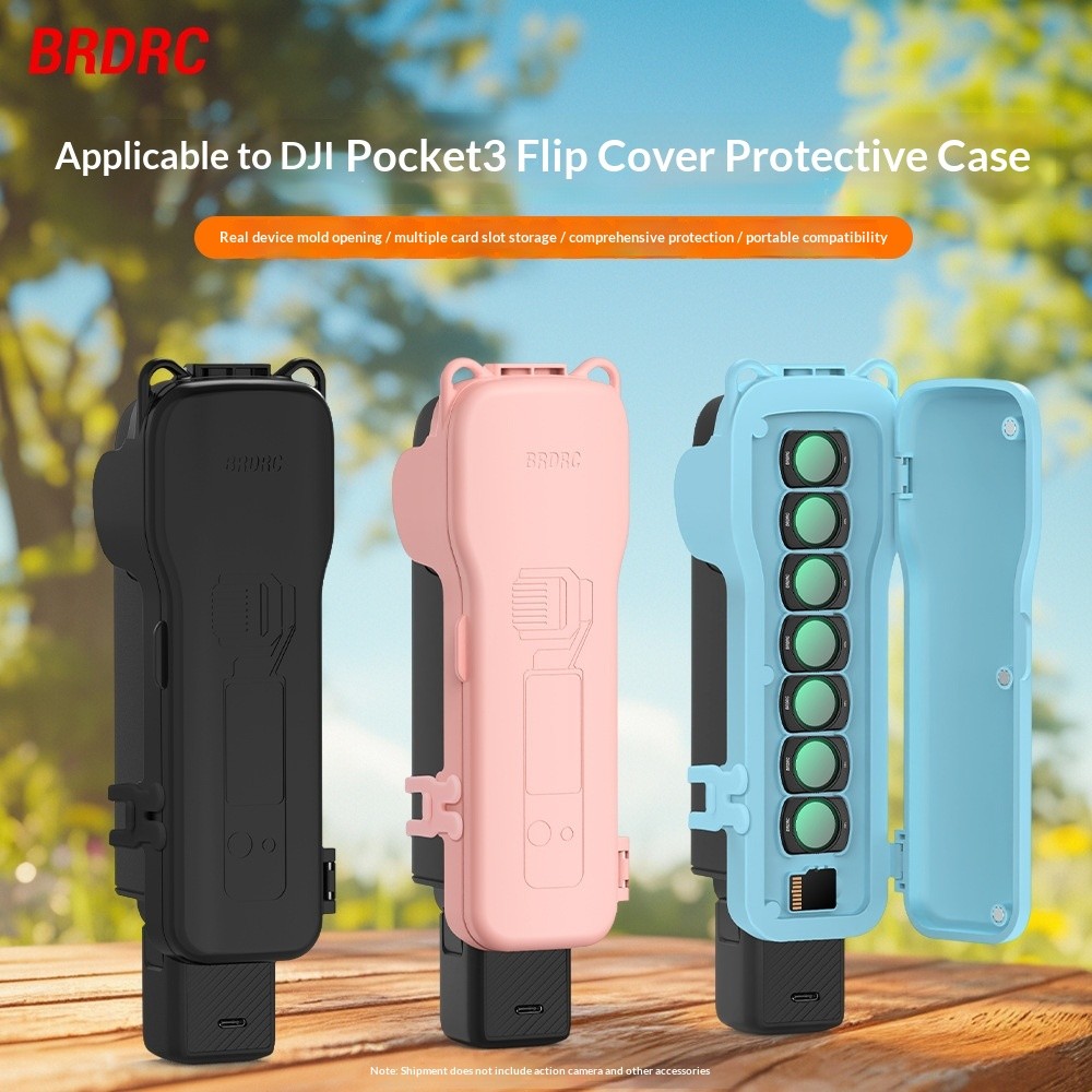 Adequado para DJI OSMO POCKET 3 Flip caso protetor filtro caso de armazenamento cardan lente tela resistente ao choque c