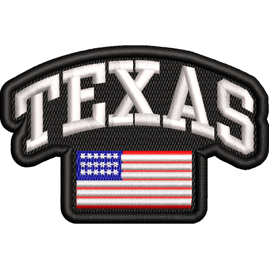 Patch Bordado Texas Country Bandeira EUA 8cm Termocolante Costura Velcro