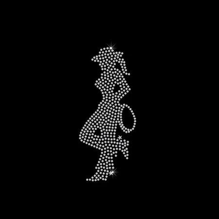 Boneca Country Boiadeira Strass Aplique Termocolante Hotfix | Brilho Intenso para Personalizar Roupas