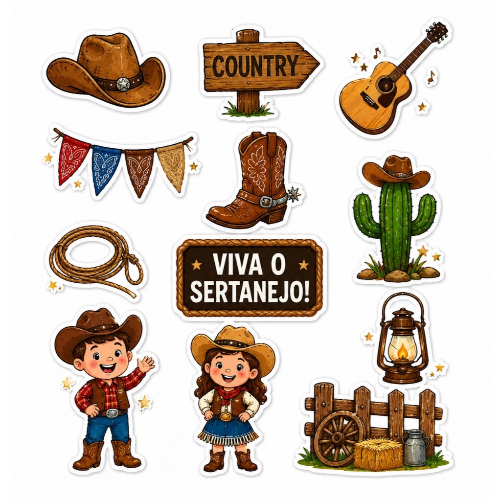 Aplique Pra Roupa Termocolante Country 12 Unidades