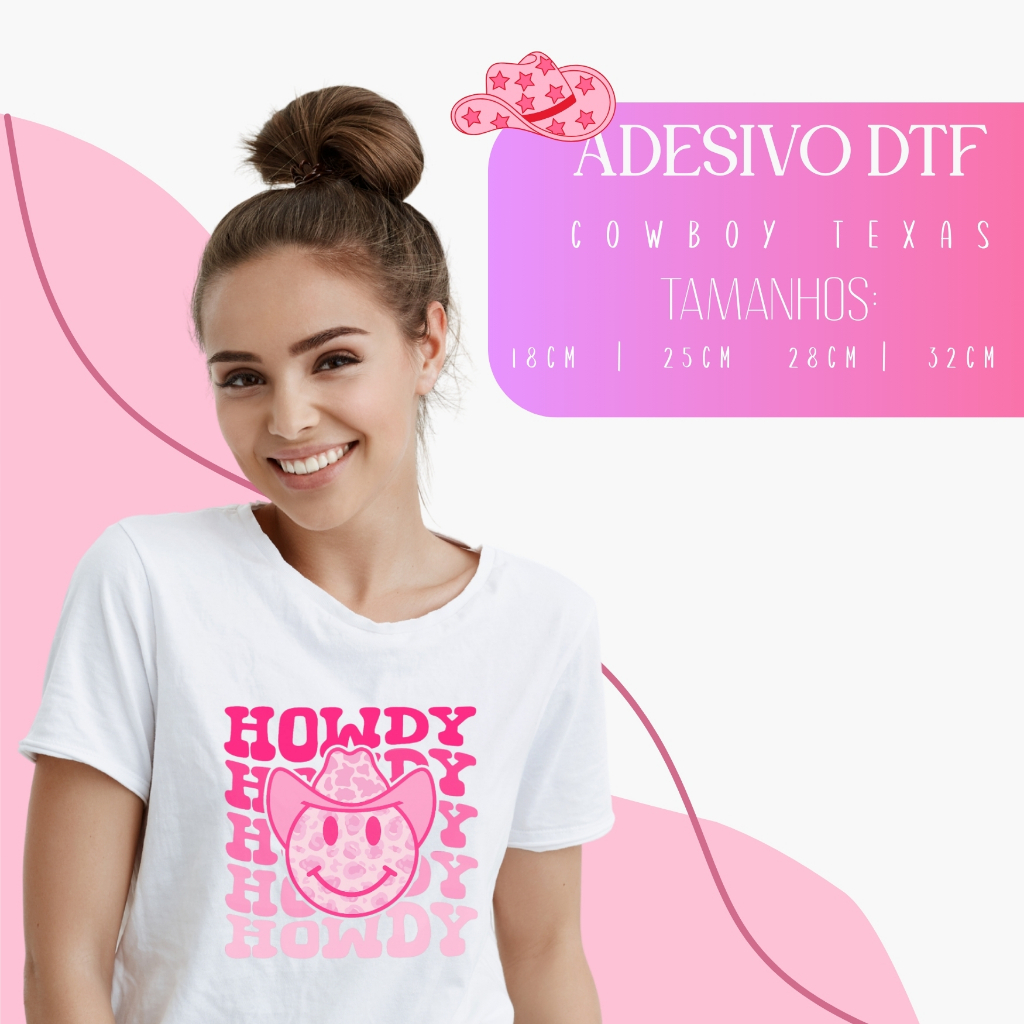 Kit 5 Adesivos DTF Termocolantes Country Texas Customize Roupas e Acessórios no Estilo Cowboy e Cowgirl Agro