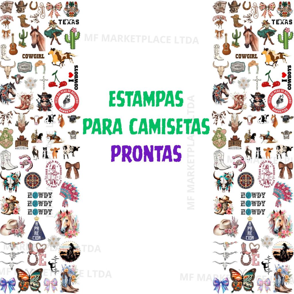 DTF Textil Impressão Country Adesivo Termocolante  Estampa Para Camisetas e Qualquer Tecido Estampas Ja Prontas