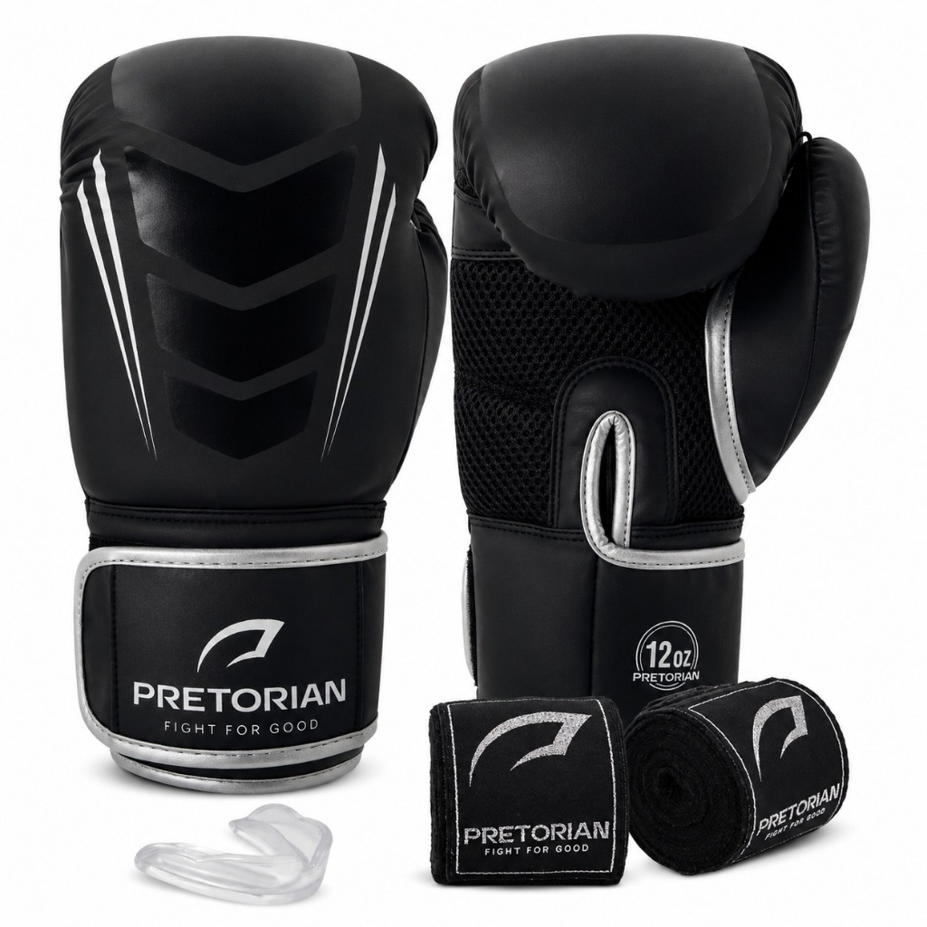 Kit Luva de Boxe e Muay Thai / kickboxing  Core Fx2 Pretorian Luva Profissional + 2 Bandagens  3.5m + Protetor Bucal