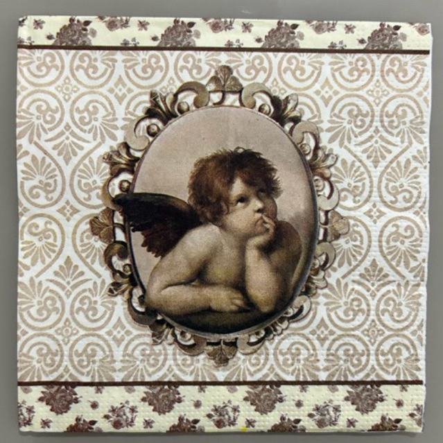 20 Unidades de  Guardanapo de papel decorado ANJINHO 33x33cm folha tripla