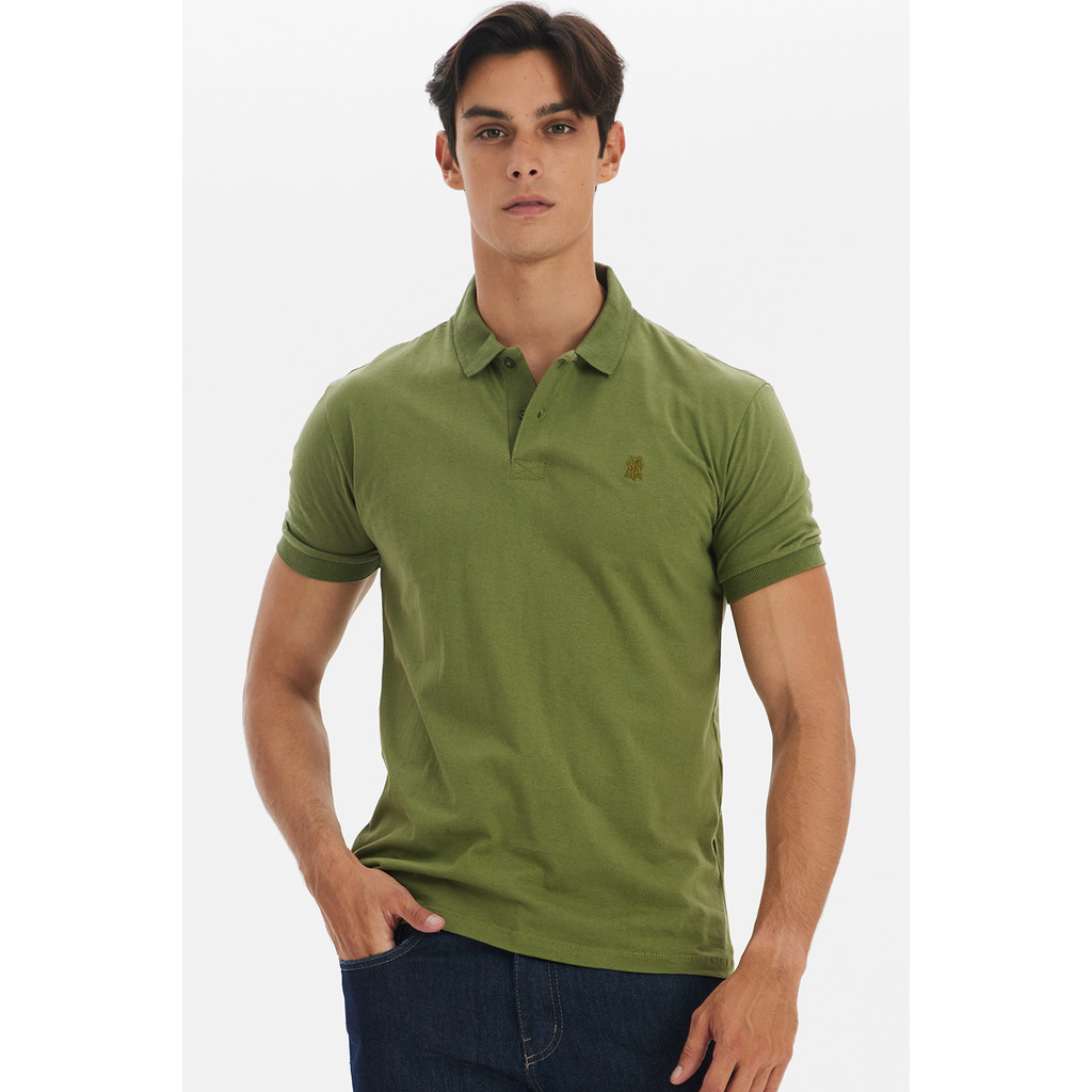 Polo Meia Malha Lisa Polo Wear Verde Escuro