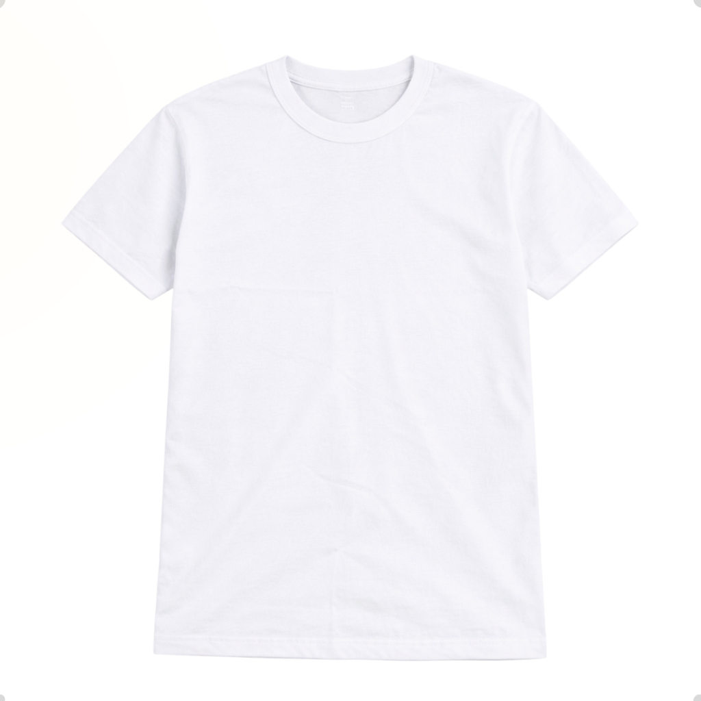 Camiseta Adulto Manga Curta Meia Malha 100% Algodão Unisex Confortável Dia a Dia
