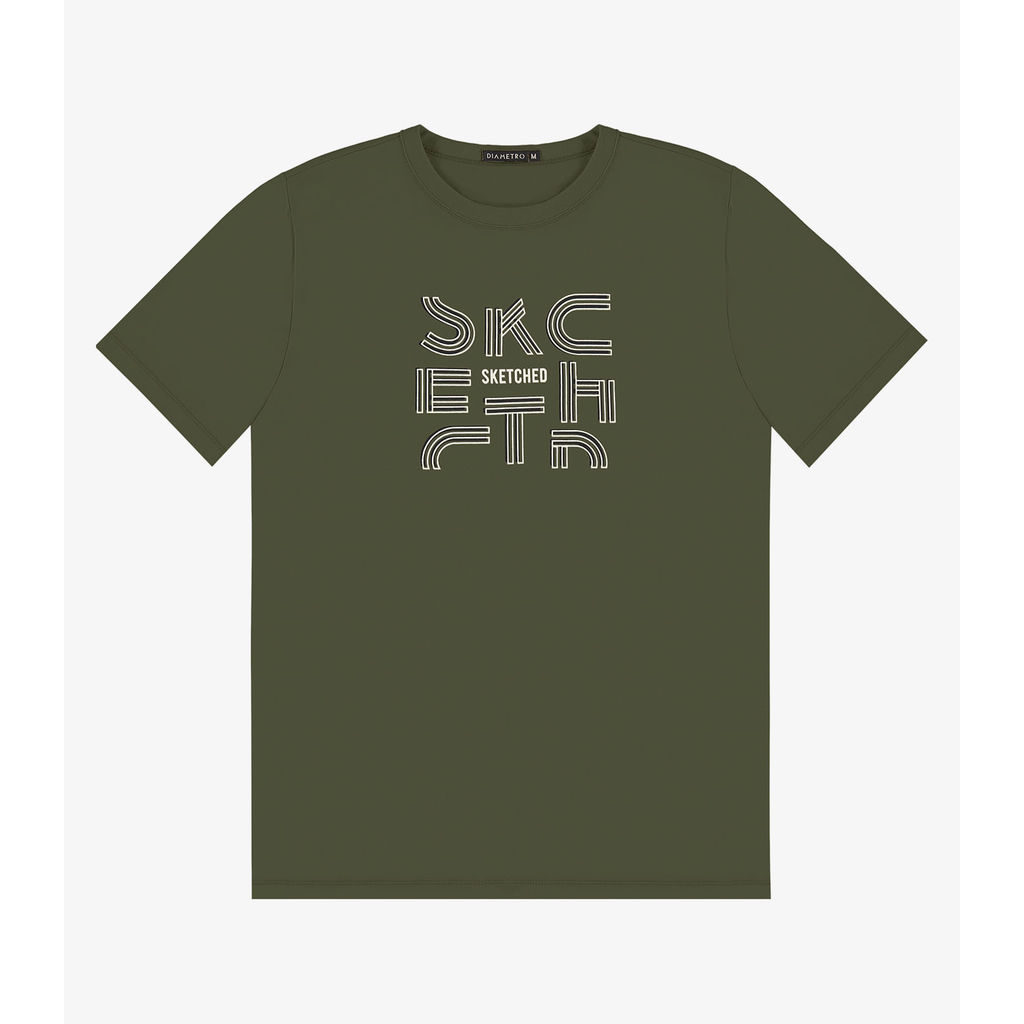 Camiseta Masculina em Meia Malha Diametro Verde