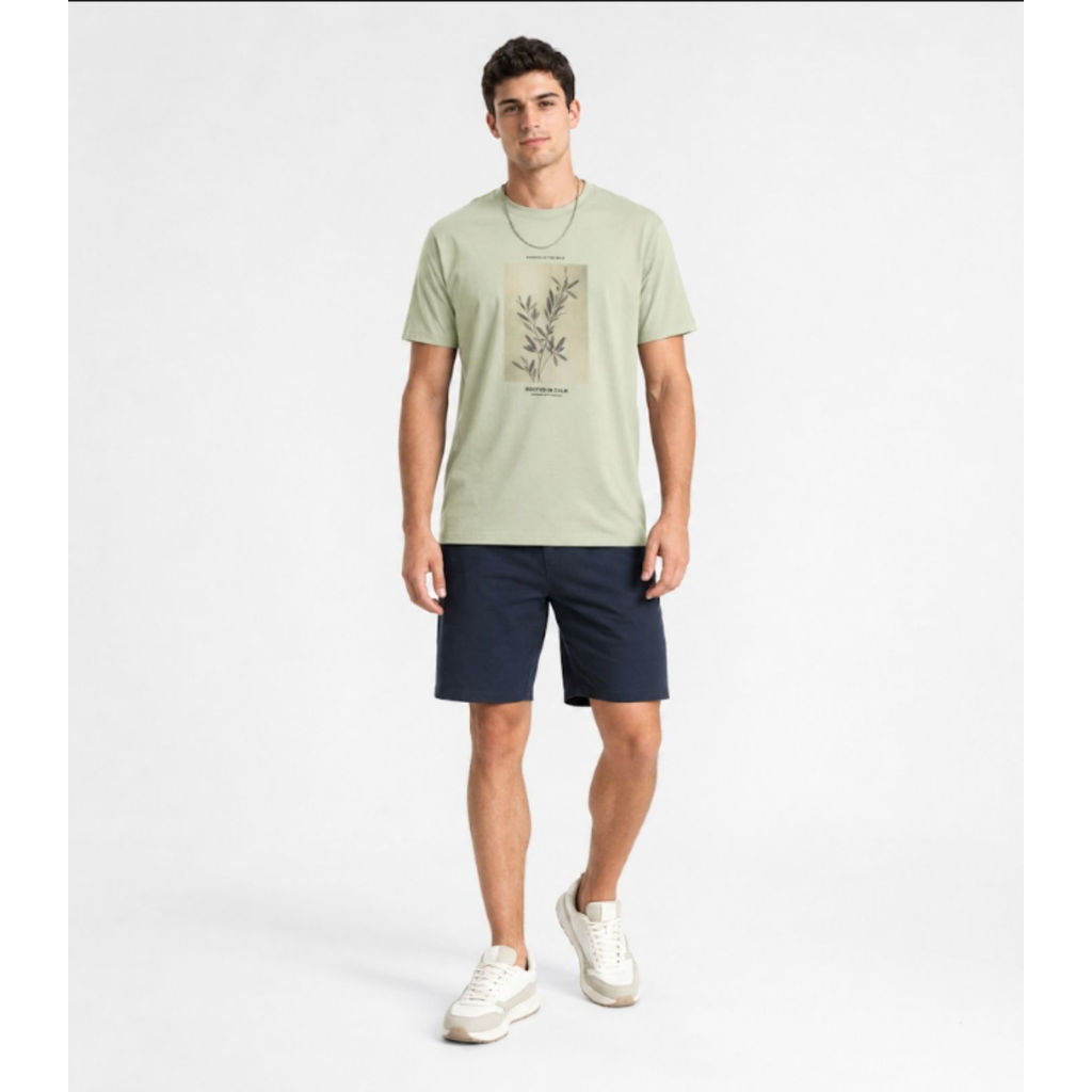 Camiseta Masculina em Meia Malha Diametro Verde