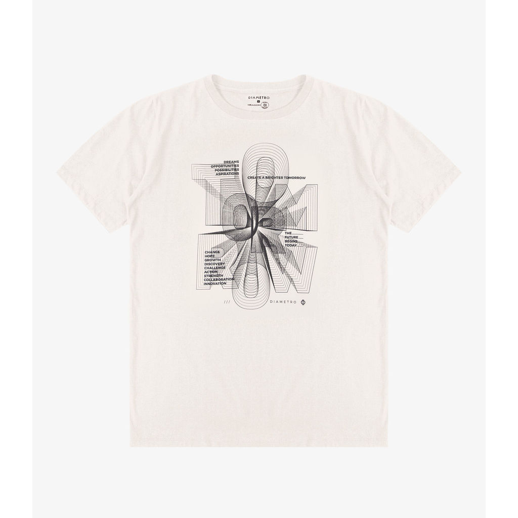 Camiseta Masculina Meia Malha Diametro Bege